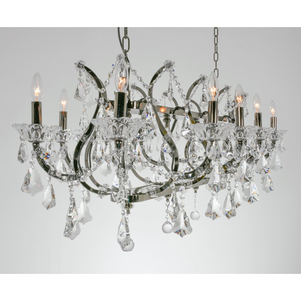 Barcelona Smoked Stainless and Crystal Chandelier