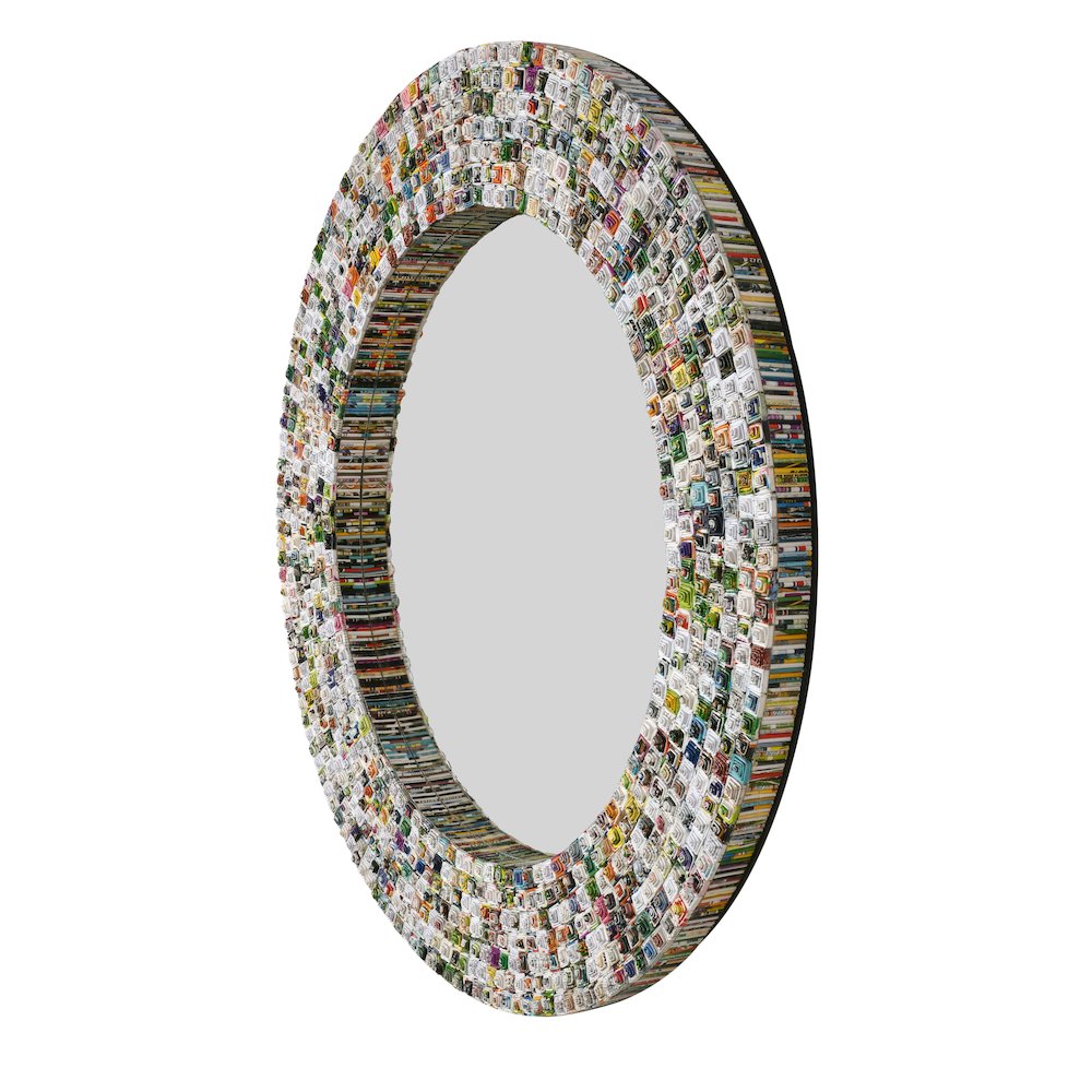 quilled Large Pyramid Art Mirror 47″ Round