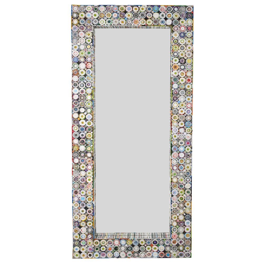 Quilled Large Leaner Coil Art Mirror 36×79