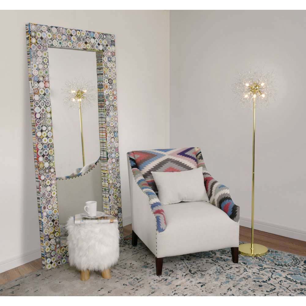 Quilled Large Leaner Coil Art Mirror 36×79