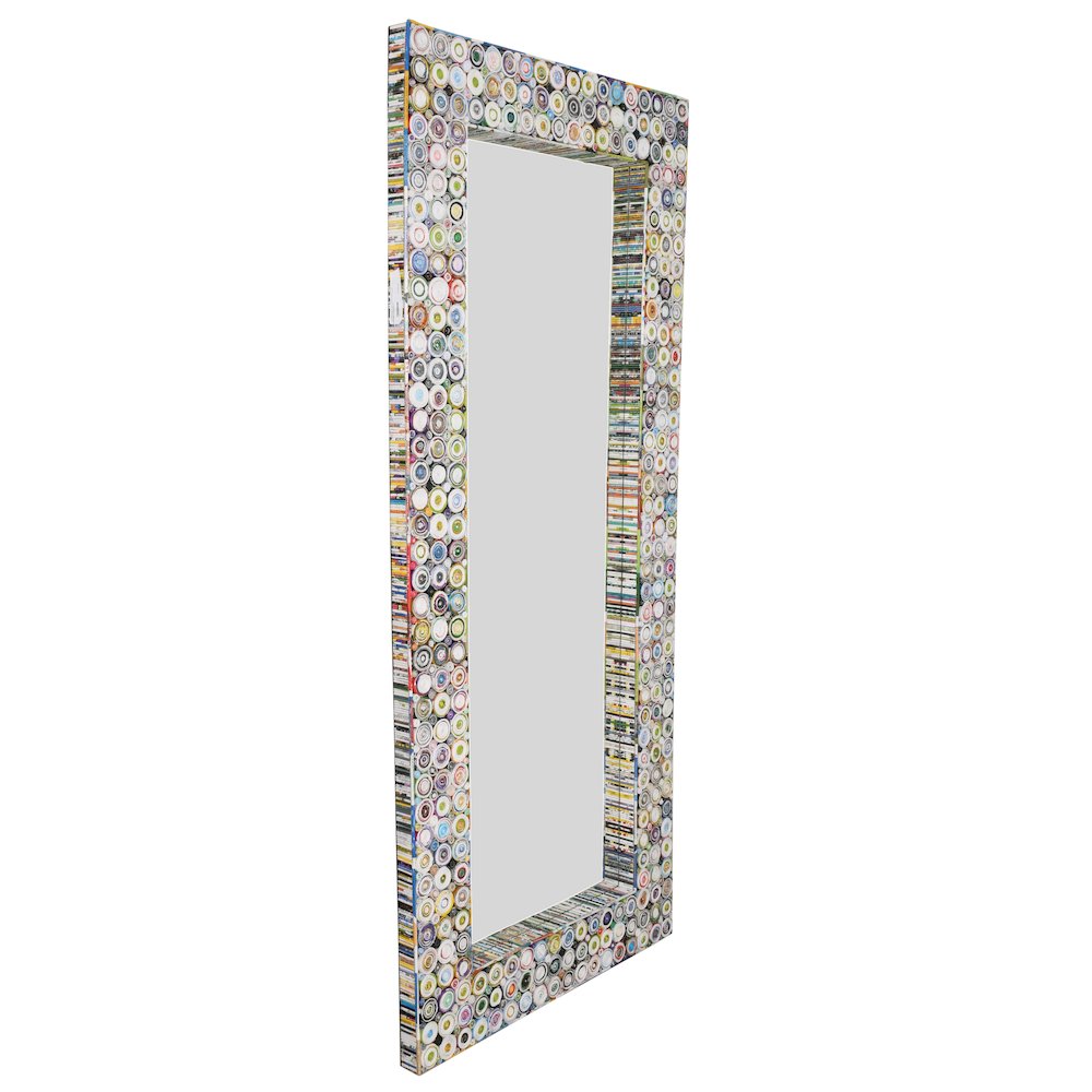 Quilled Large Leaner Coil Art Mirror 36×79
