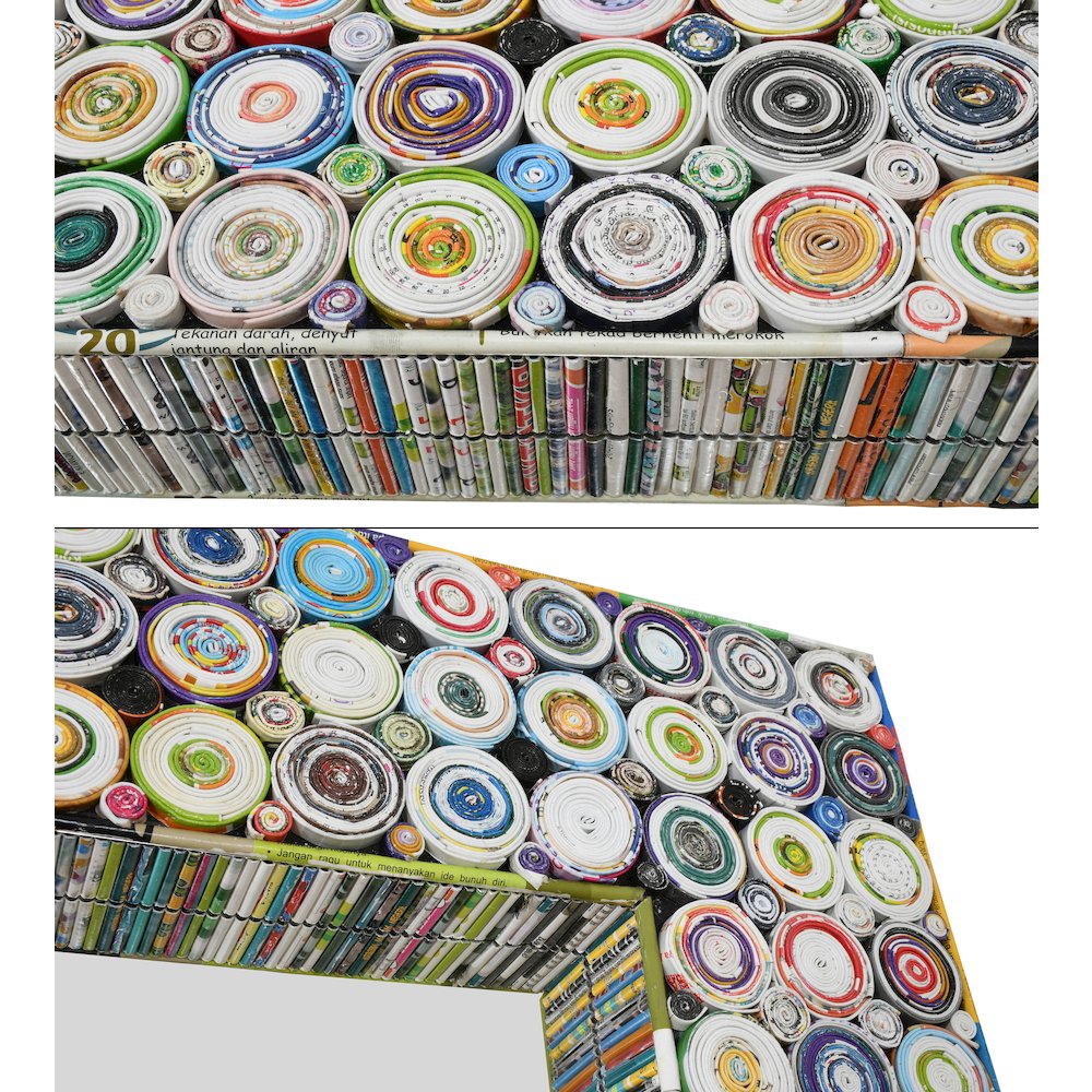 Quilled Large Leaner Coil Art Mirror 36×79