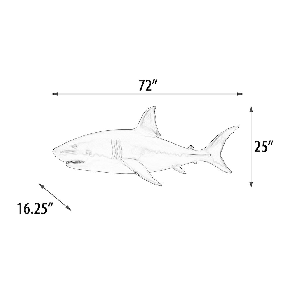 Wall Mounted Great White Shark 6ft
