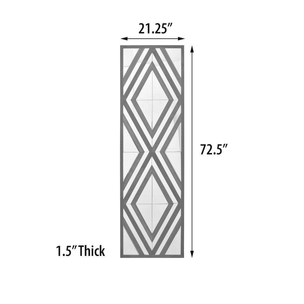 Silver Aspen Diamond 72″ Mirror