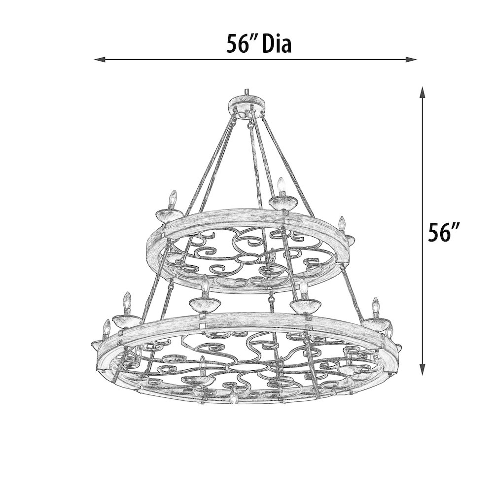 Three Tier Ridge Line 75″ Chandelier