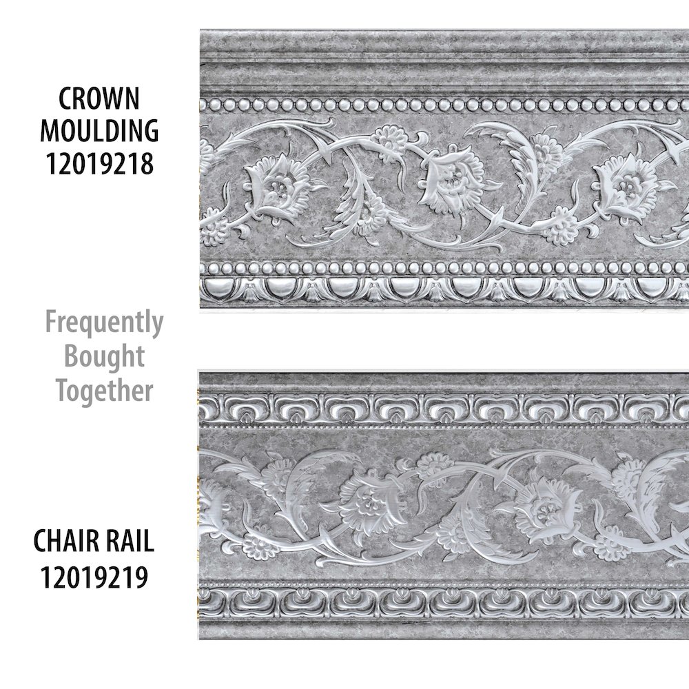 Grey and Silver Crown Molding 92 Inch