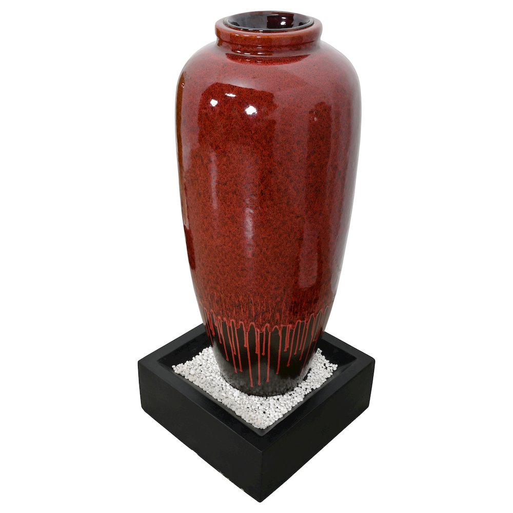 Red Bubbling Fountain With Base