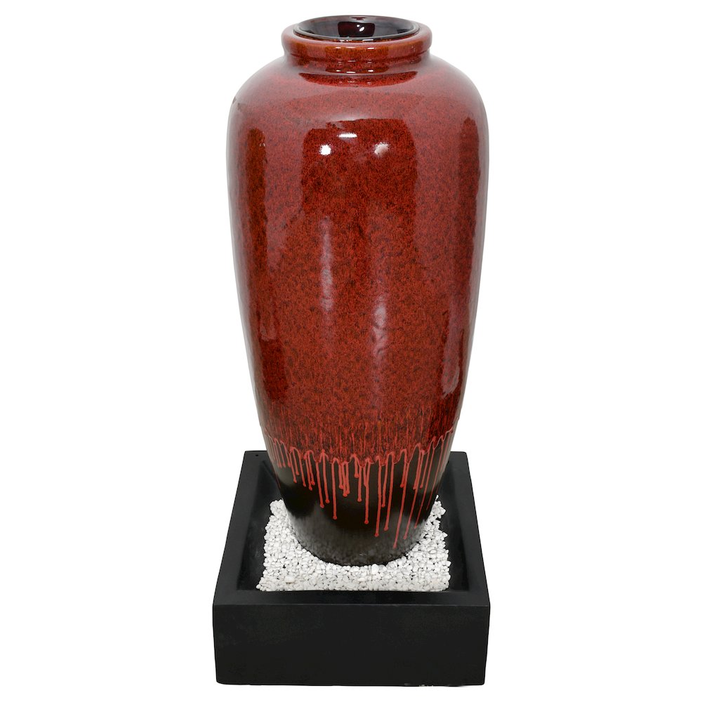 Red Bubbling Fountain With Base