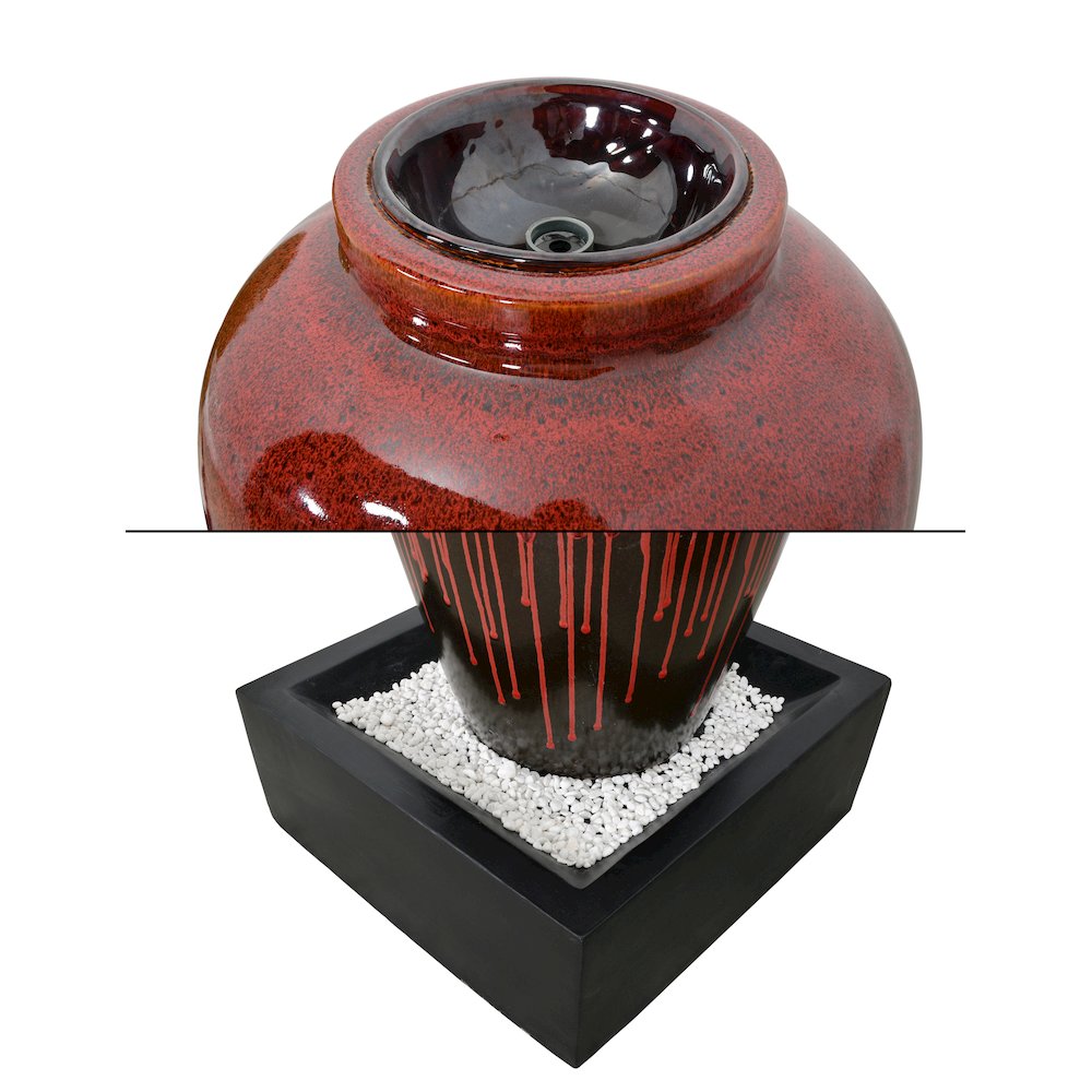 Red Bubbling Fountain With Base