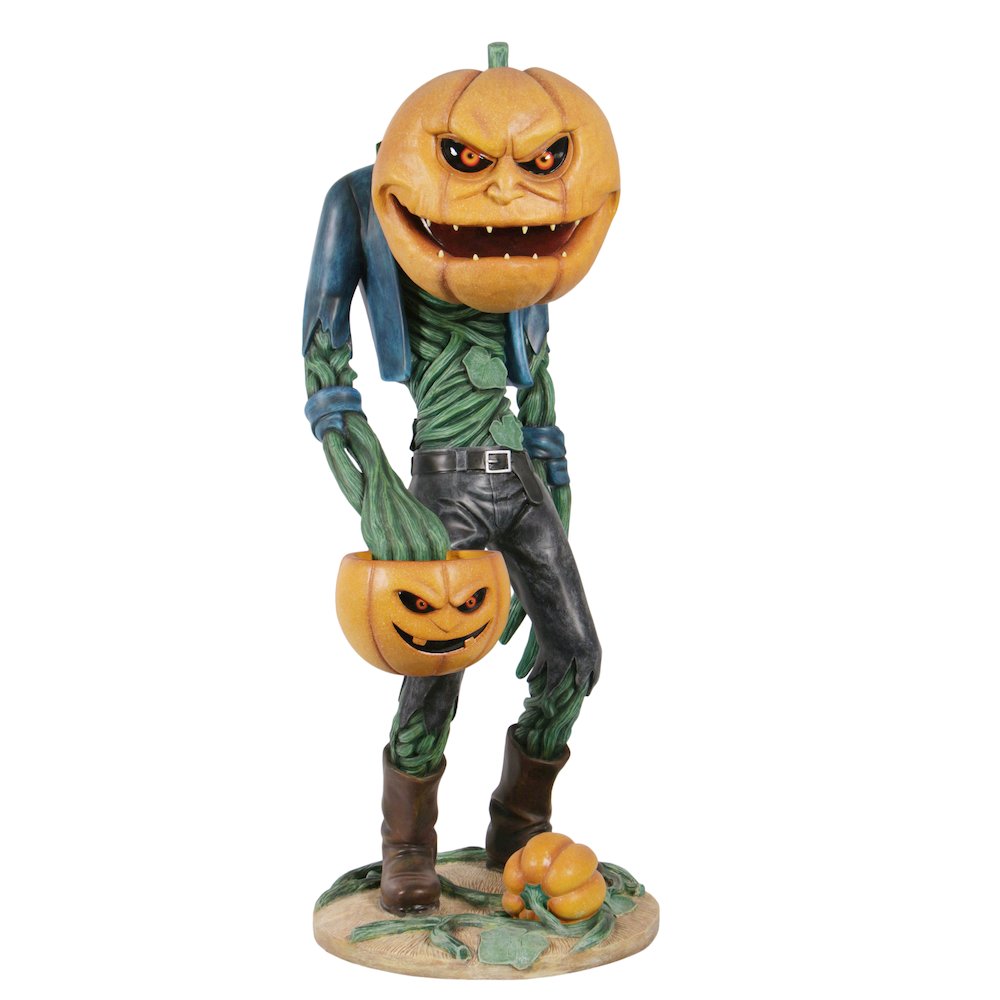 Scary Pumpkin Man with Candy Holder