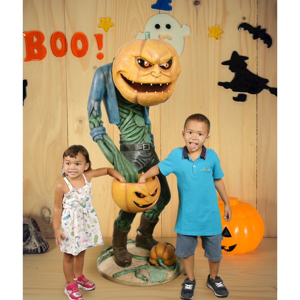 Scary Pumpkin Man with Candy Holder