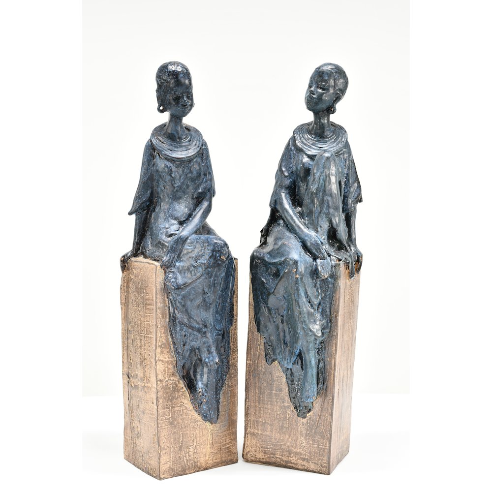 Tribal African Women Figurines Set of 2