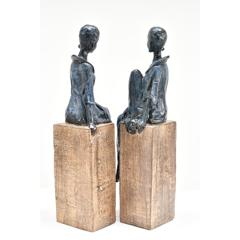 Tribal African Women Figurines Set of 2