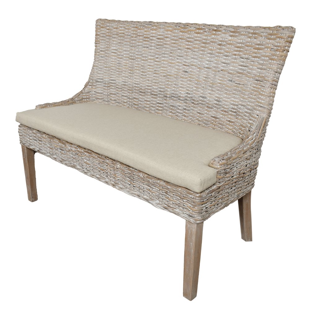 Alfresco Bench Kuba Weave Savannah Wash