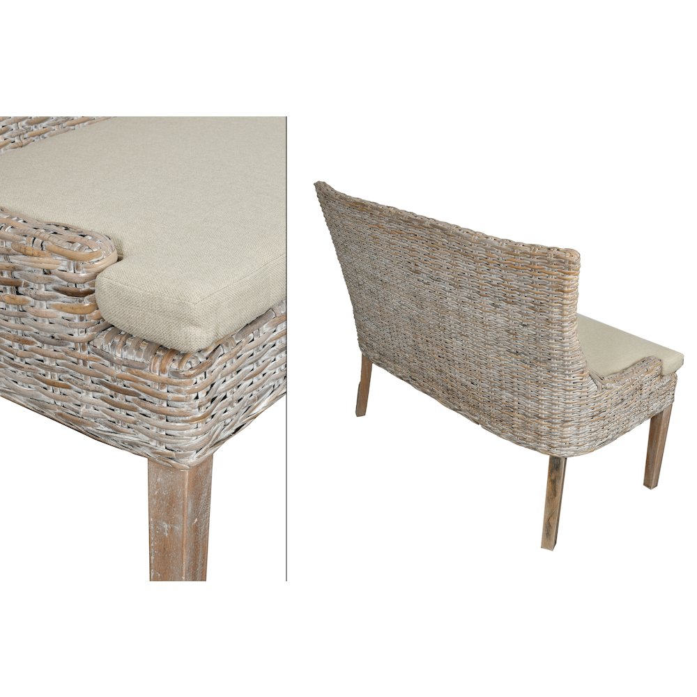 Alfresco Bench Kuba Weave Savannah Wash