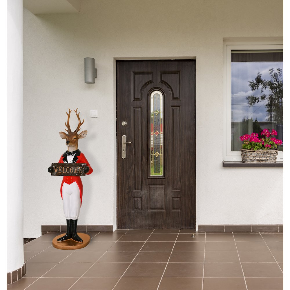 Deer Welcome Sign Statue