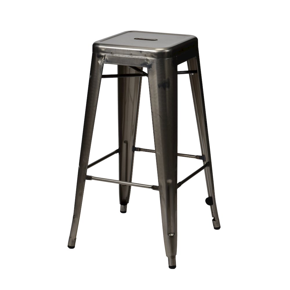 Commerical Seating Products Oscar Gun Metal Dining Backless Bar Stool Chairs