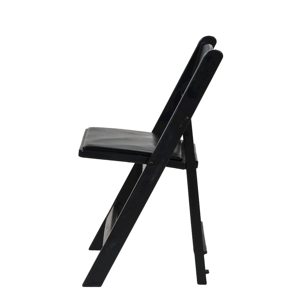 Set Of 4 Amigo Inter Stackable Resin Folding Chair With Padded Seat – Black