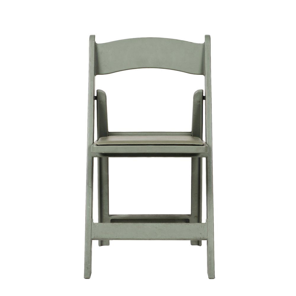 Set Of 1 Amigo Inter Stackable Resin Folding Chair With Padded Seat – Flint Grey