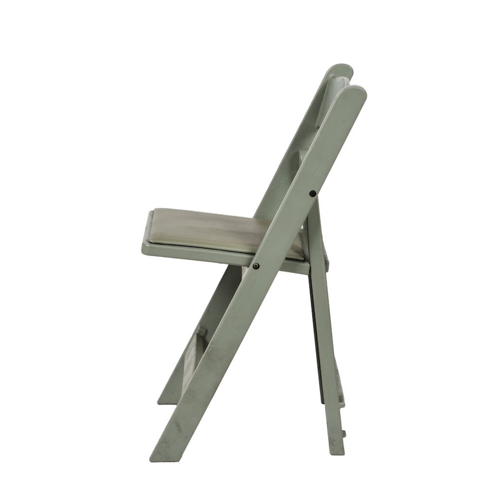 Set Of 1 Amigo Inter Stackable Resin Folding Chair With Padded Seat – Flint Grey