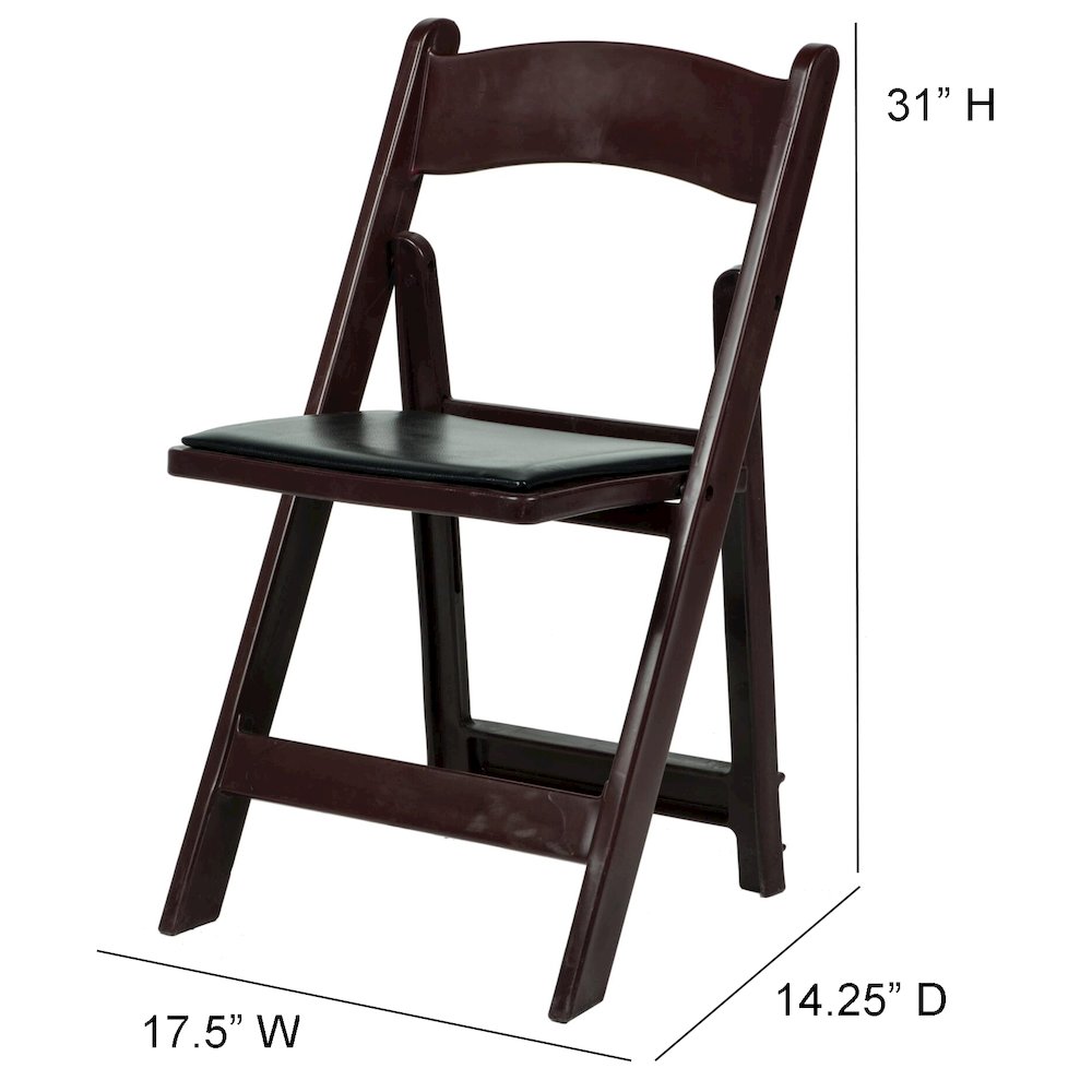 Set Of 4 Amigo Inter Stackable Resin Folding Chair With Padded Seat