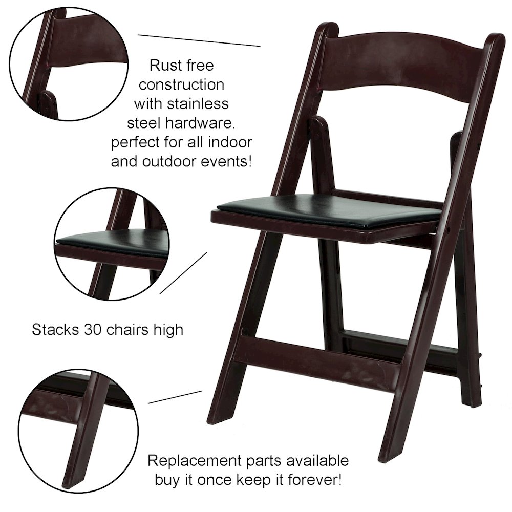 Set Of 4 Amigo Inter Stackable Resin Folding Chair With Padded Seat