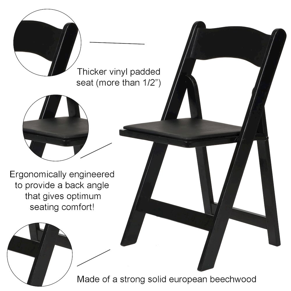 Commerical Seating Products American Padded Folding Chairs Black