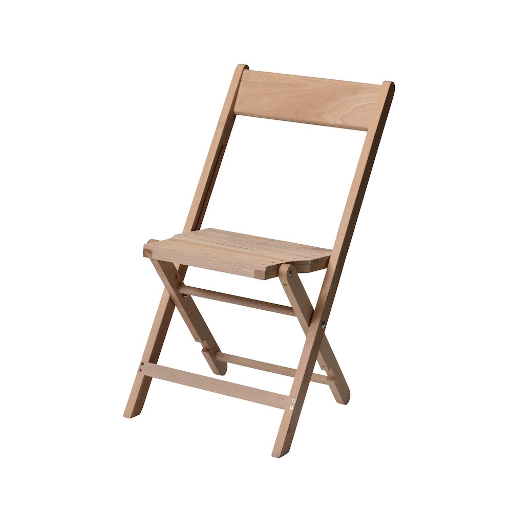 Commerical Seating Products American All Wood Raw Slatted Folding Chairs
