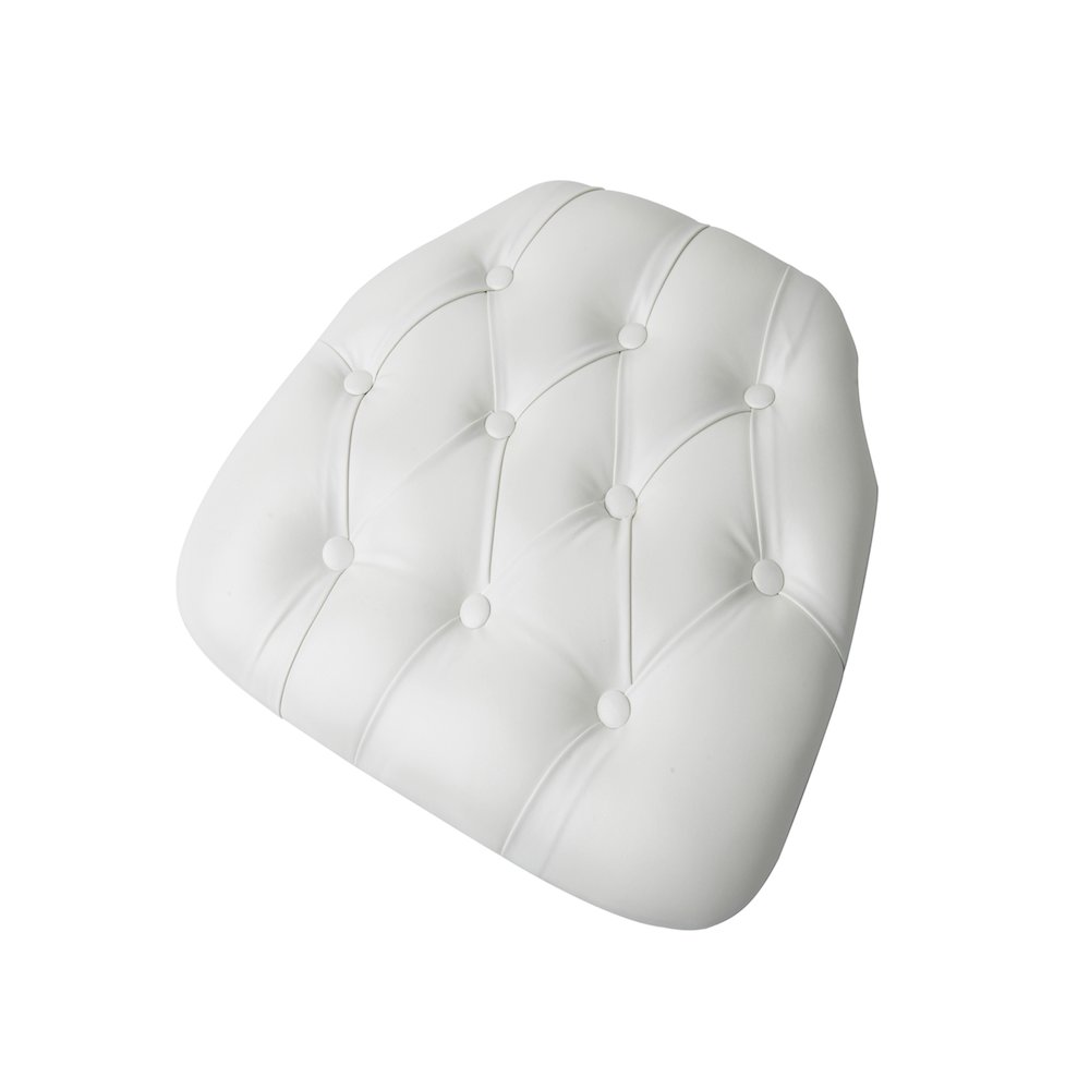 Commerical Seating Products CUP-V WH White Tufted Vinyl Cushions Chairs