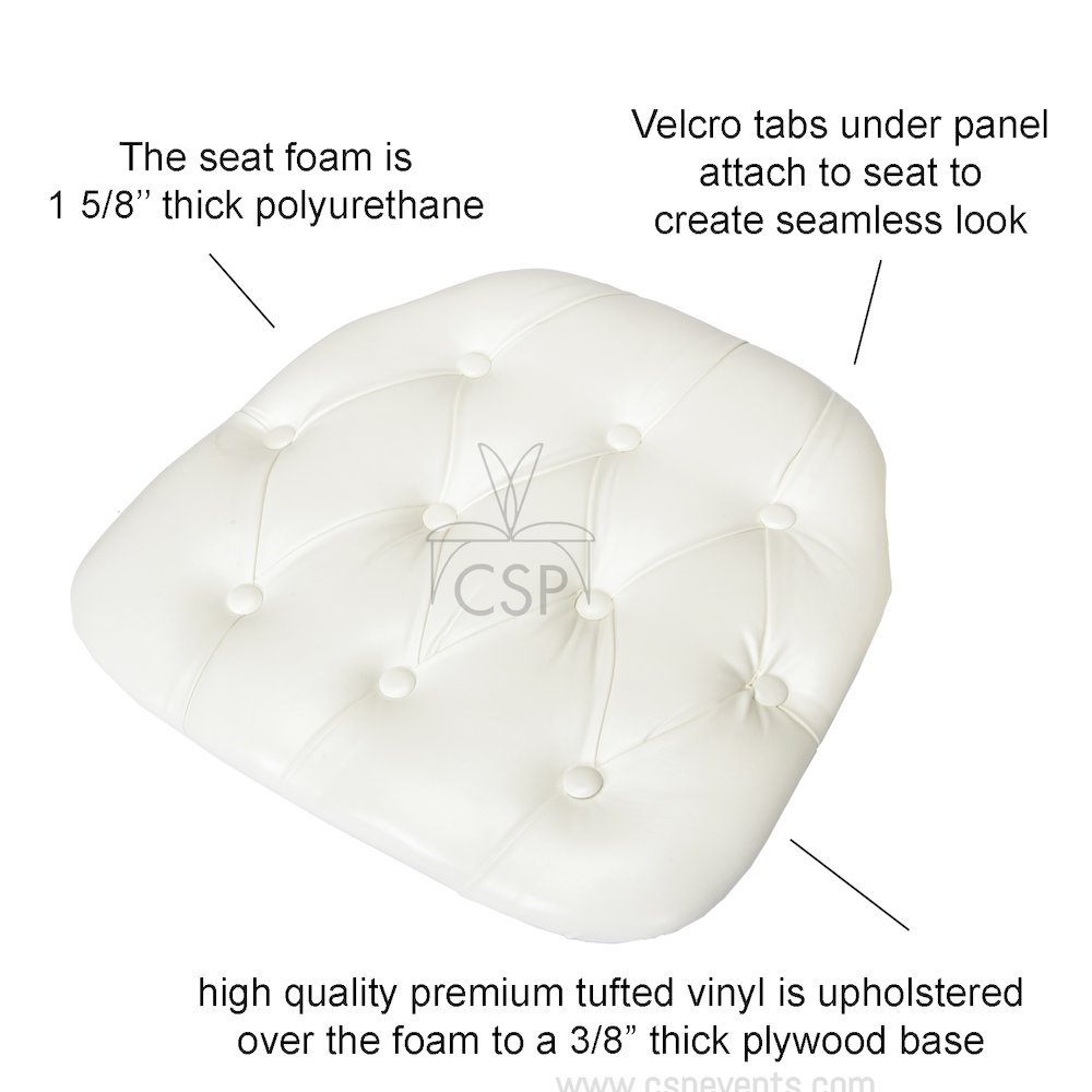 Commerical Seating Products CUP-V WH White Tufted Vinyl Cushions Chairs
