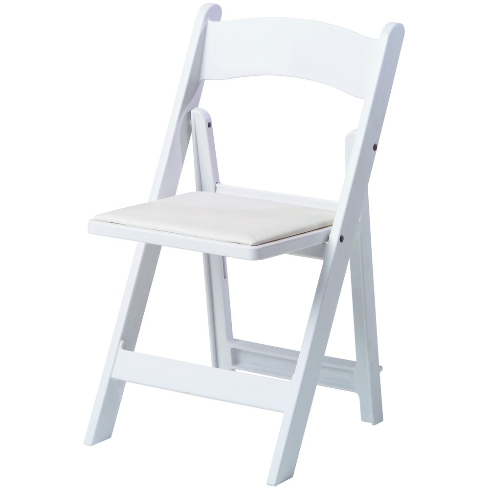 Set Of 1 Amigo Inter Stackable Resin Folding Chair With Padded Seat – White
