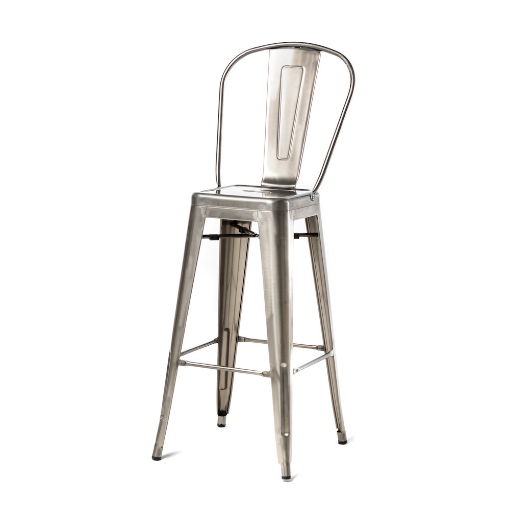 Commerical Seating Products Oscar Gun Metal Dining Bar Stool Chairs