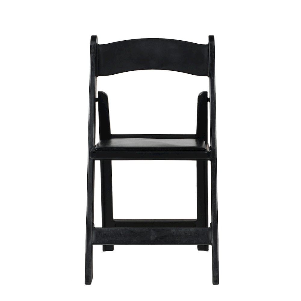 Set Of 1 Amigo Inter Stackable Resin Folding Chair With Padded Seat – Black