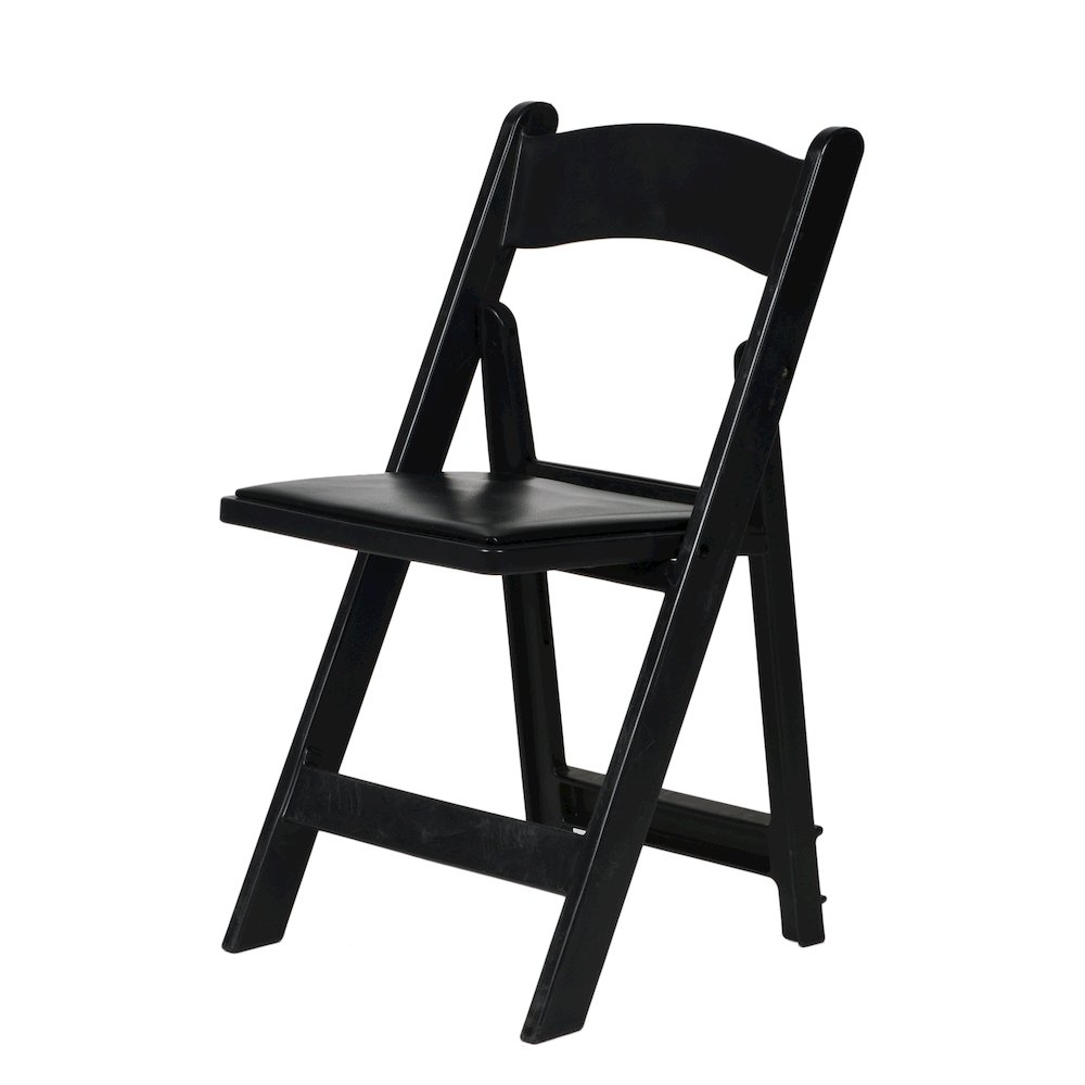 Set Of 1 Amigo Inter Stackable Resin Folding Chair With Padded Seat – Black