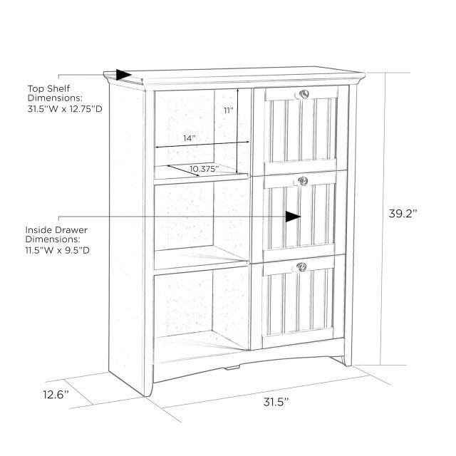 Storage Chest with Three Drawers