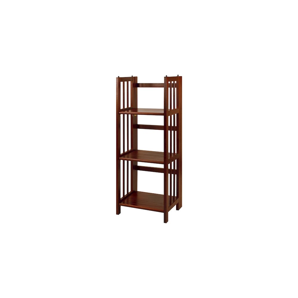 3-Shelf Folding Bookcase 14″ Wide-Walnut