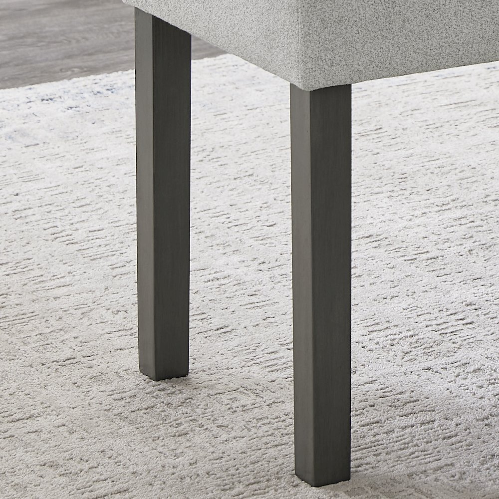 Selena Light Gray Fabric Upholstered 40″ Bench with Dark Gray Wood Frame