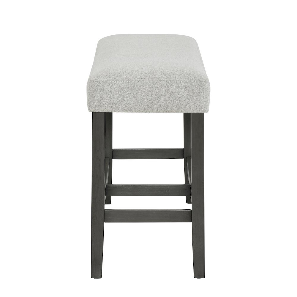 Selena 40″ Light Gray Fabric Counter Height Bench with Wood Frame & Footrest