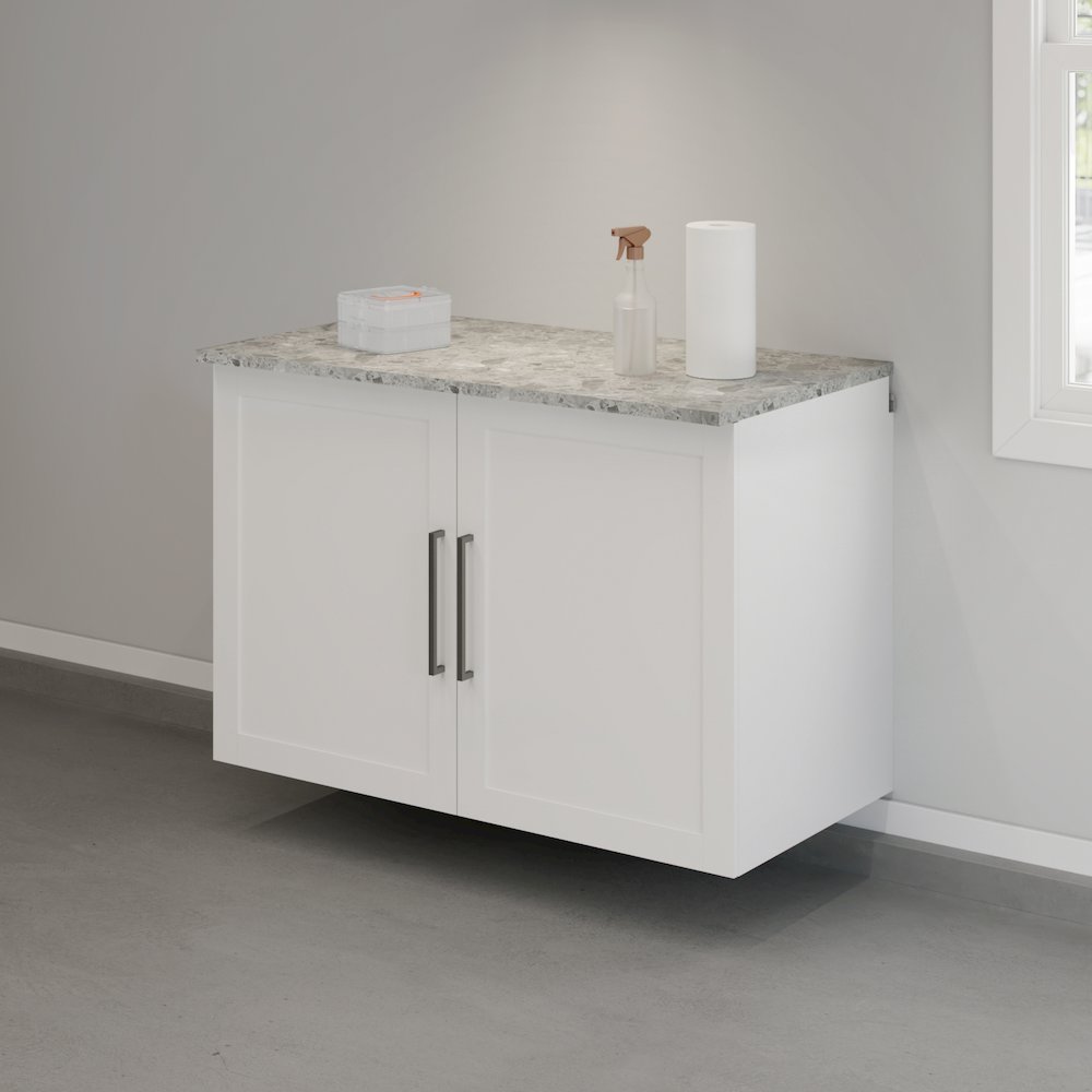 GarageCore Bundled Cabinet with Faux Stone Top & Doors