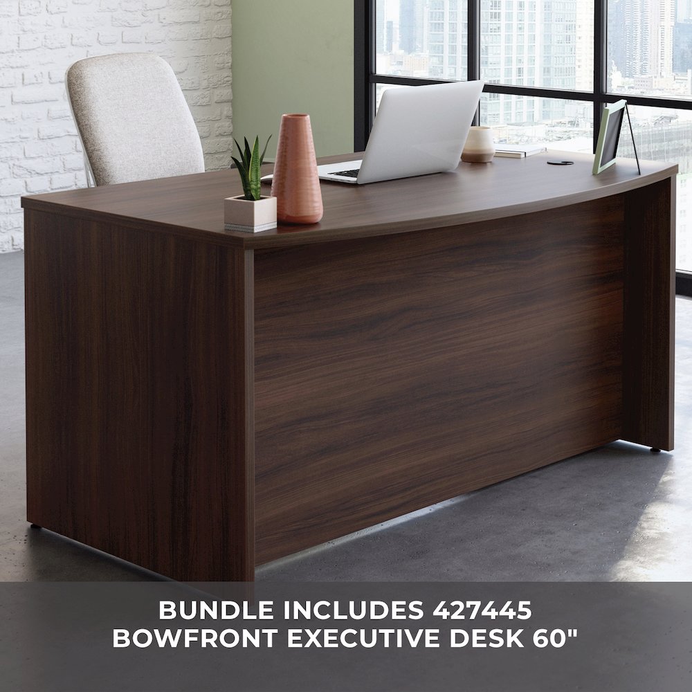 Affirm 60″ x 35″ Bowfront Desk with Lateral File