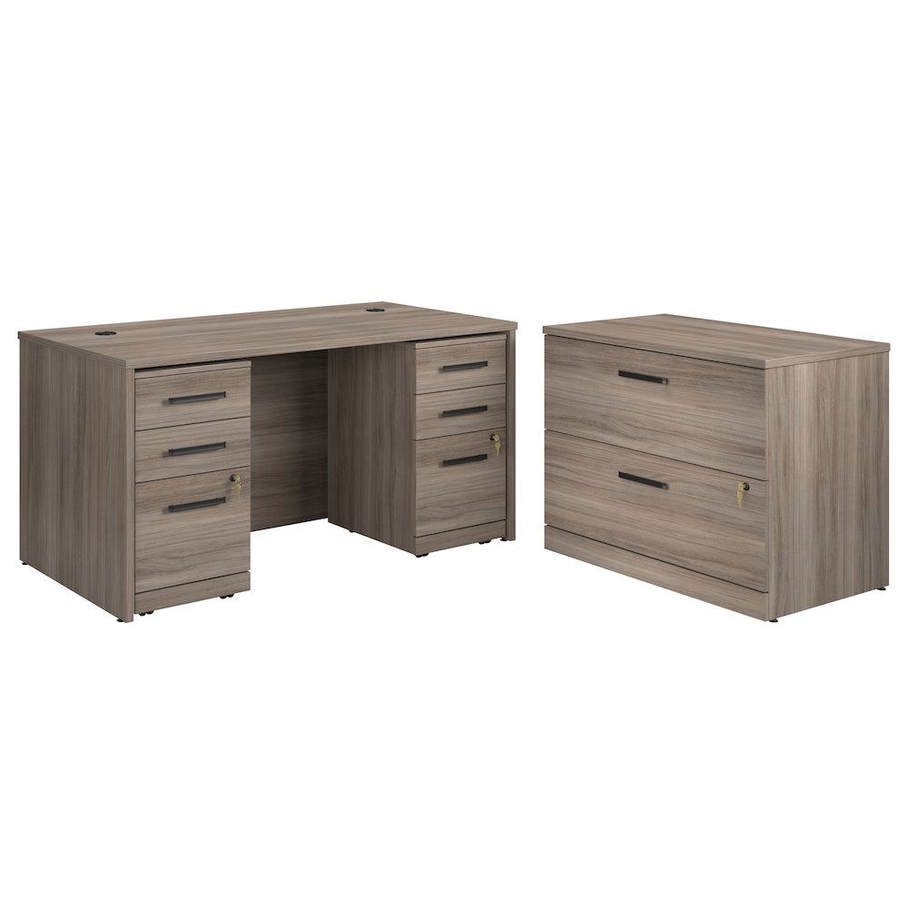 Affirm 60×30 Desk & 3 Drawer Pedestal (x2)