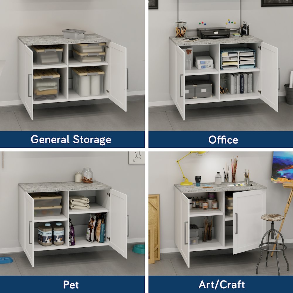 GarageCore Bundled Cabinet with Faux Stone Top & Doors