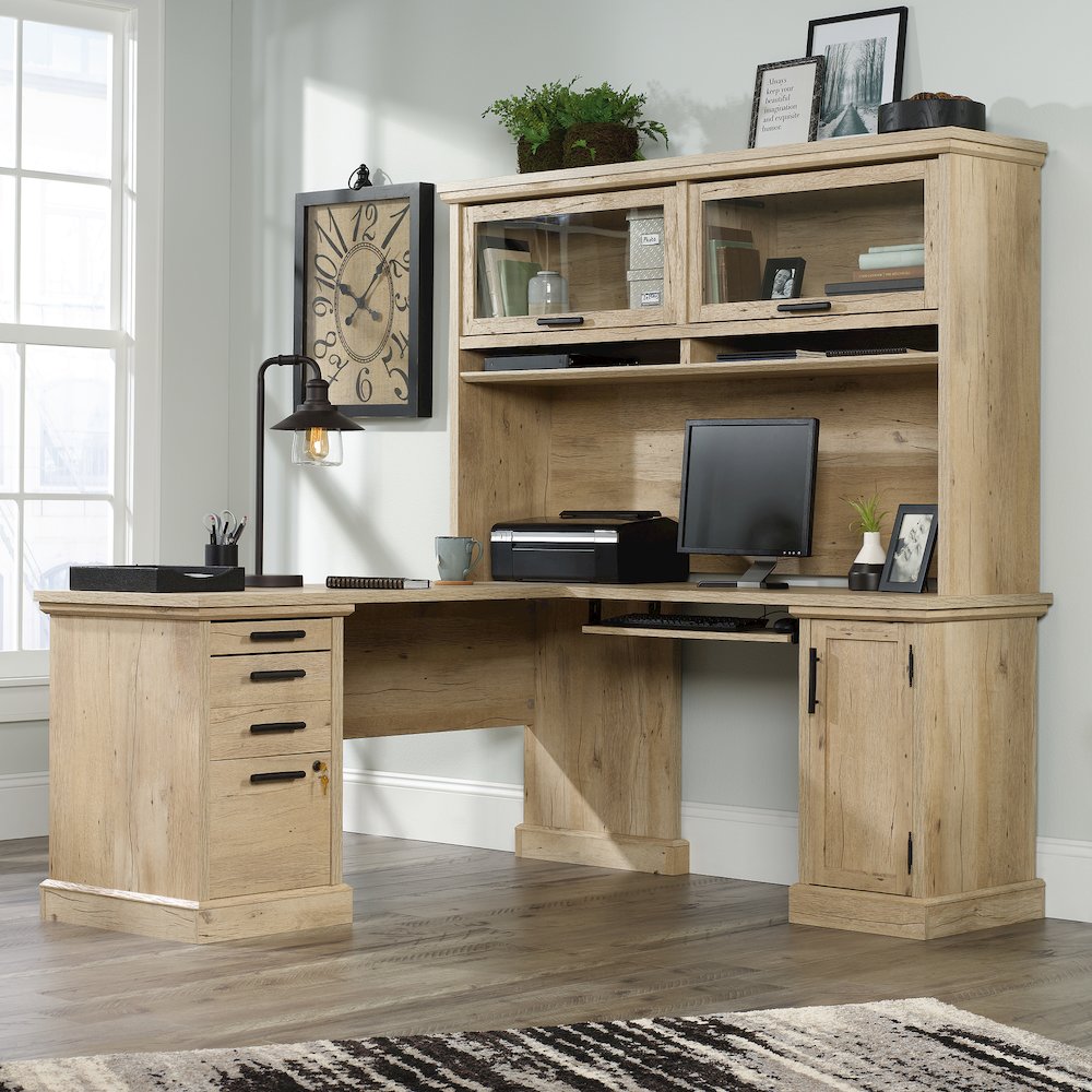 Aspen Post L Desk W/Hutch Pmo Ste