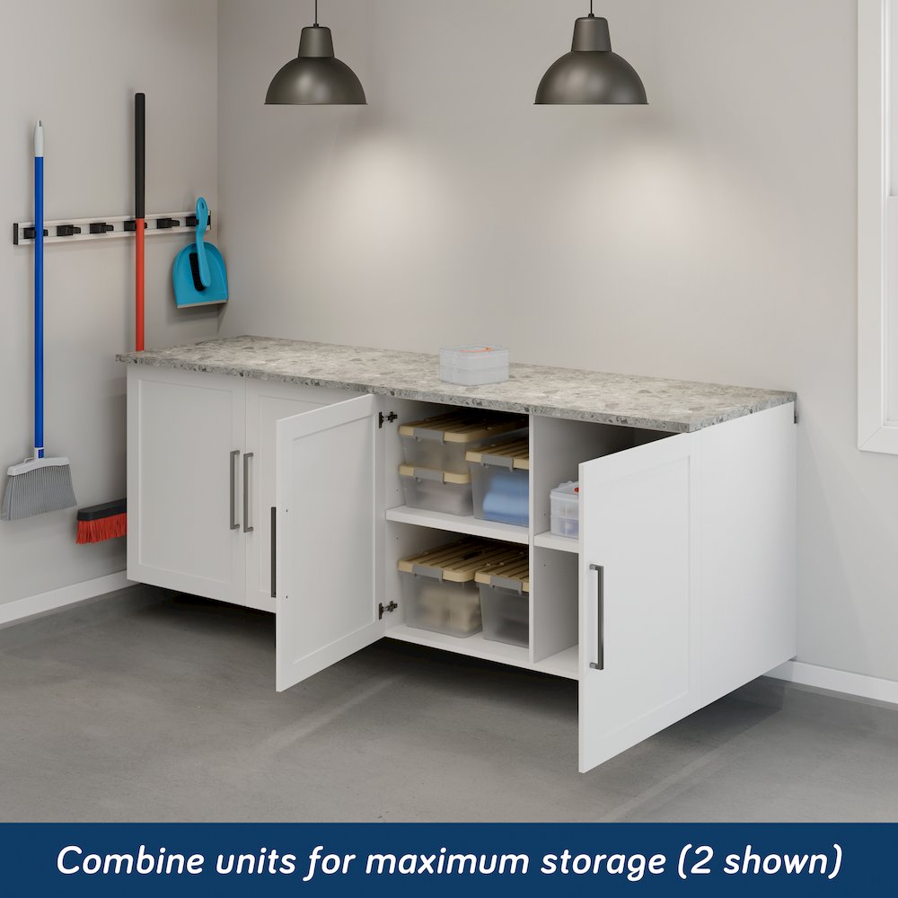 GarageCore Bundled Cabinet with Faux Stone Top & Doors
