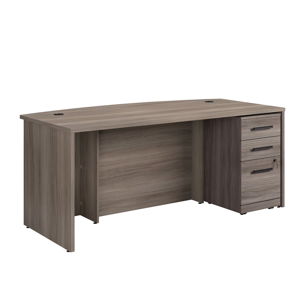 Affirm 72″ Bow Desk 3 Drawer Pedestal Ste