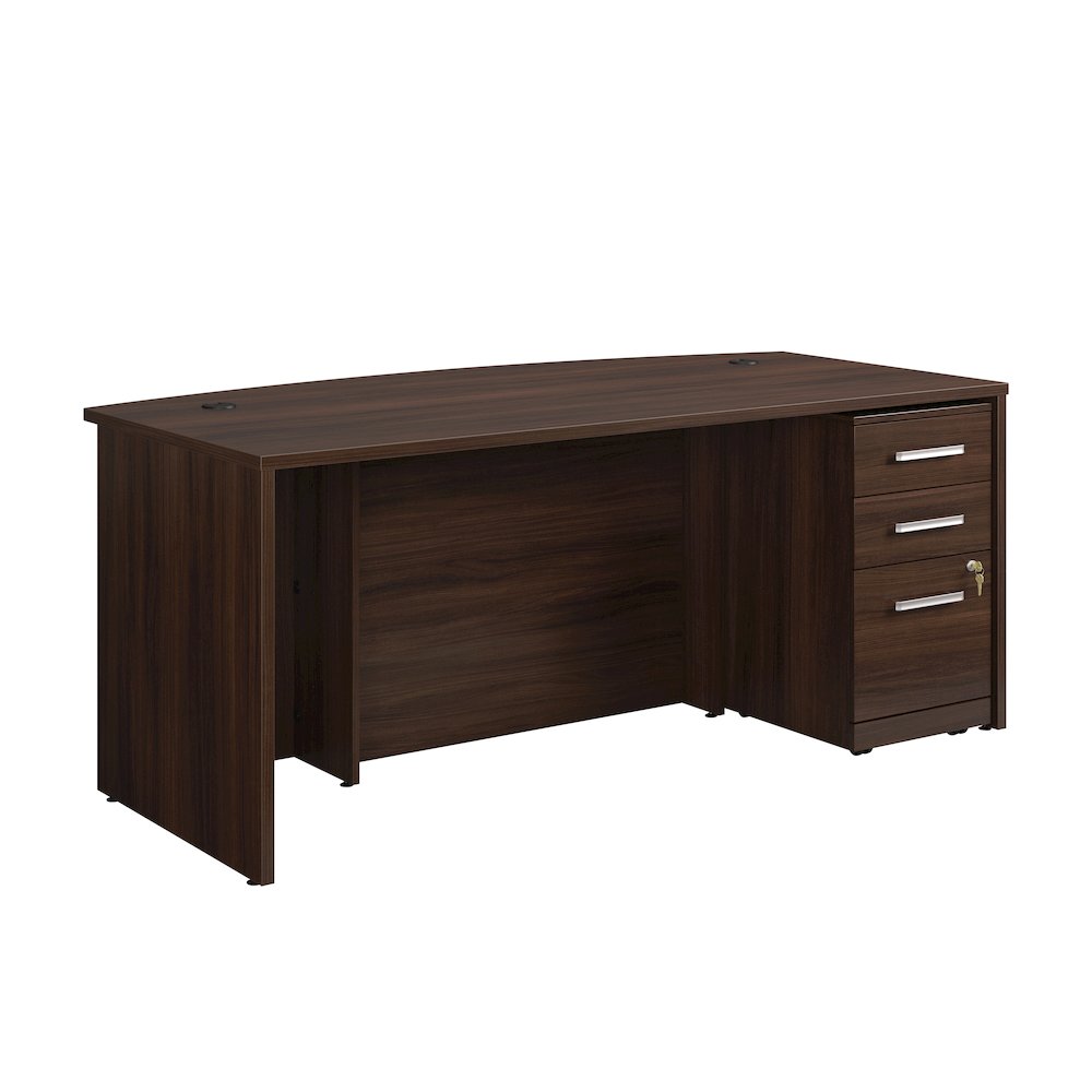 Affirm 72″ Bow Desk 3 Drawer Pedestal Ste