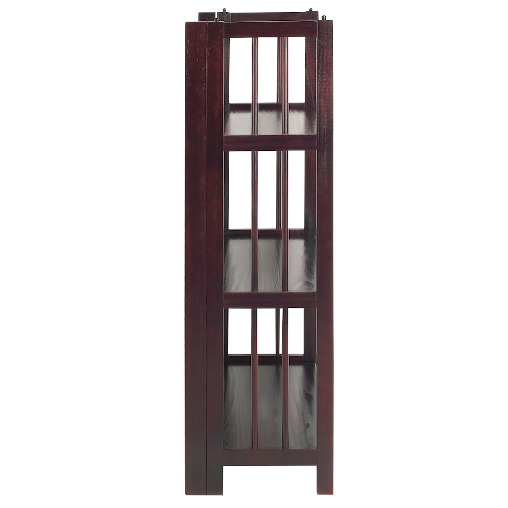 3-Shelf Folding Stackable Bookcase 27.5″ Wide-Espresso
