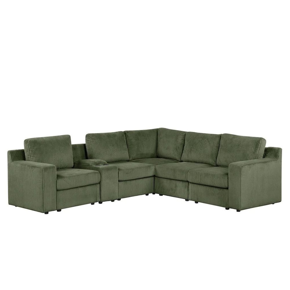 8-Piece Contemporary Modular Sectional Sofa with Storage and Cupholders