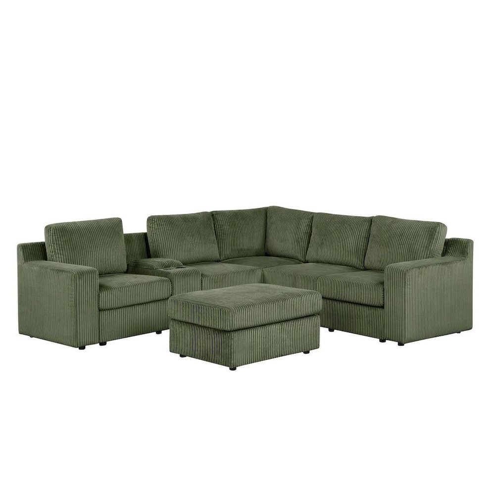 9-Piece Contemporary Modular Sectional Sofa with Storage and Cupholders