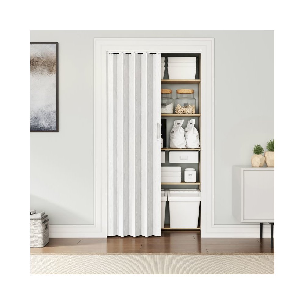 36 W PVC Foldable Accordion Doors or Privacy Room Divider for Internal Use